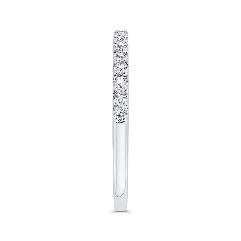 Half-Eternity Round Diamond Wedding Band in 14K White Gold