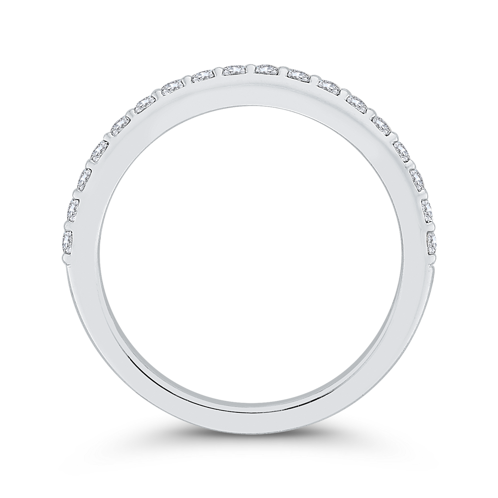 Half-Eternity Round Diamond Wedding Band in 14K White Gold