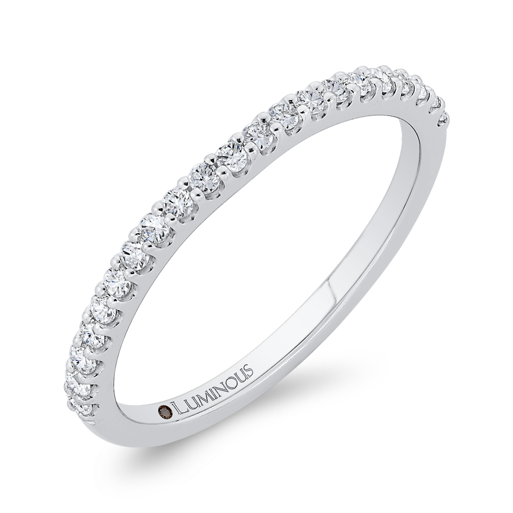 Half-Eternity Round Diamond Wedding Band in 14K White Gold