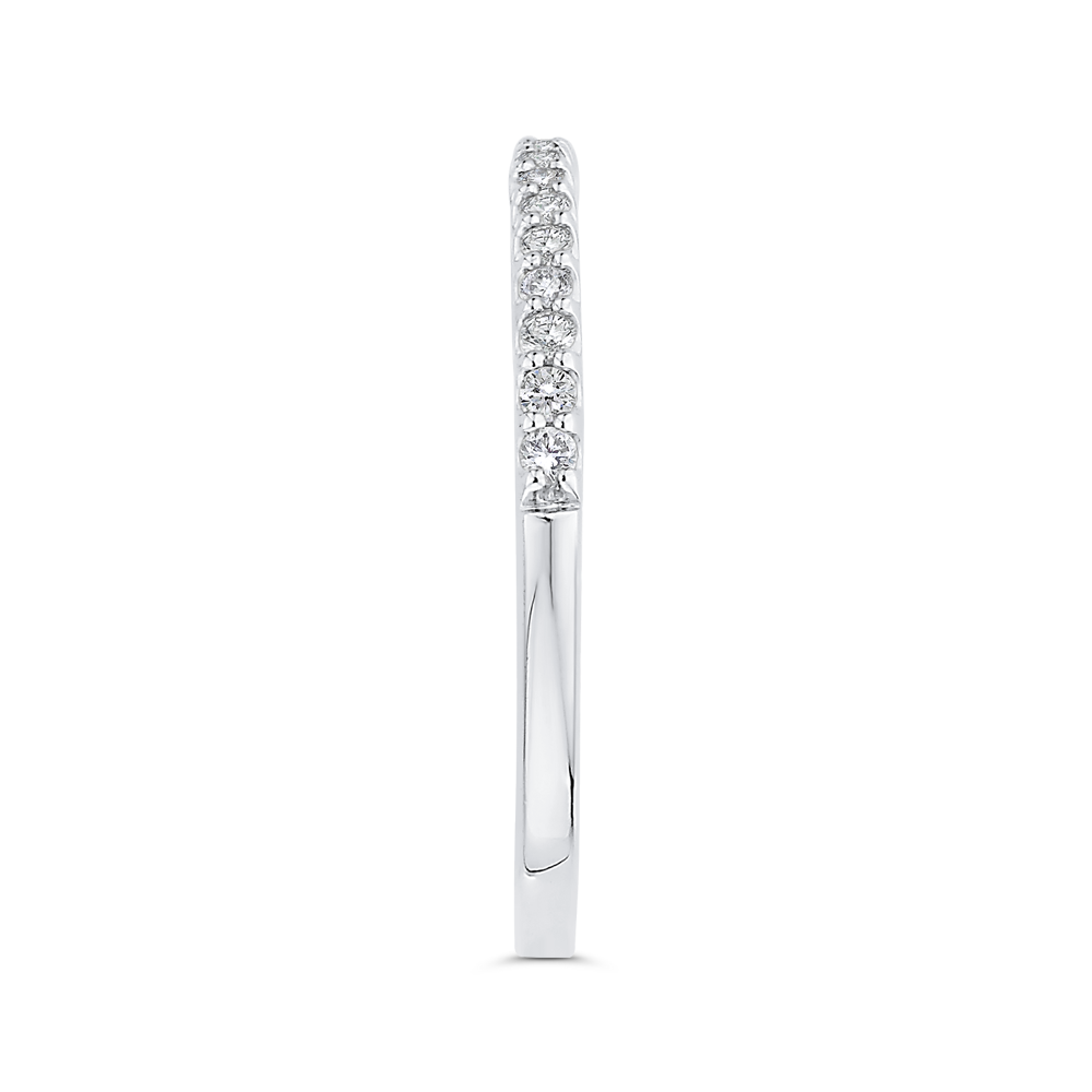 Half-Eternity Round Diamond Wedding Band in 14K White Gold