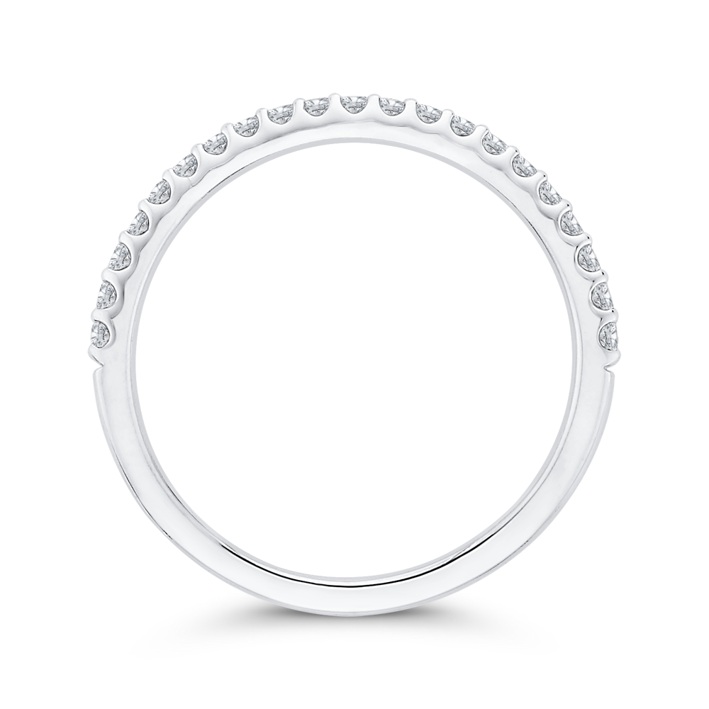 Half-Eternity Round Diamond Wedding Band in 14K White Gold