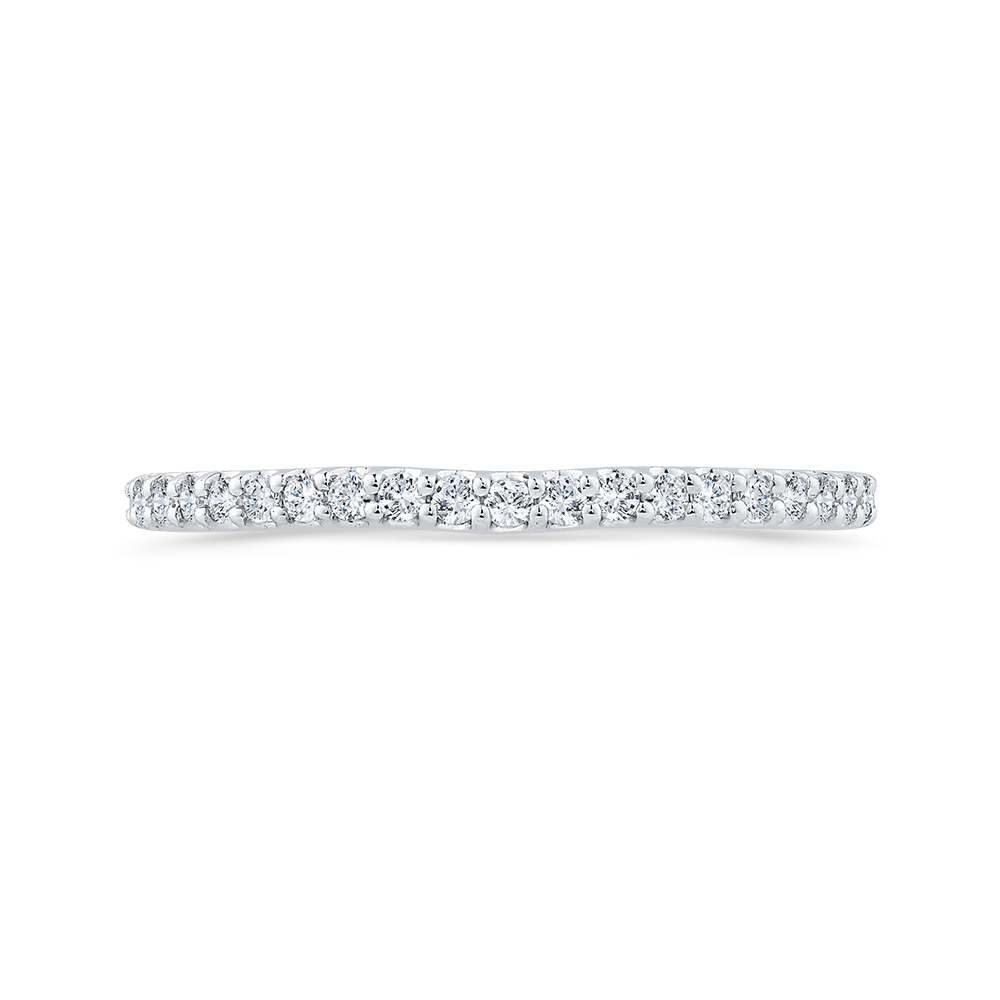 Half-Eternity Round Diamond Wedding Band in 14K White Gold