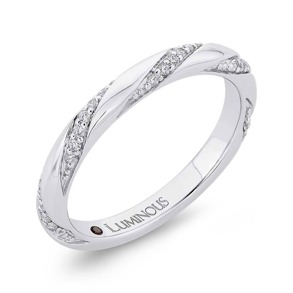 Round Diamond Wedding Band in 14K White Gold