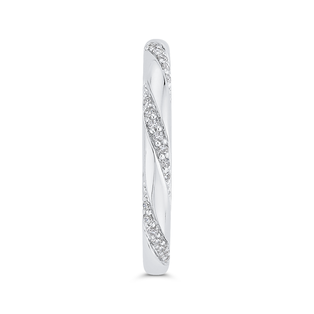Round Diamond Wedding Band in 14K White Gold