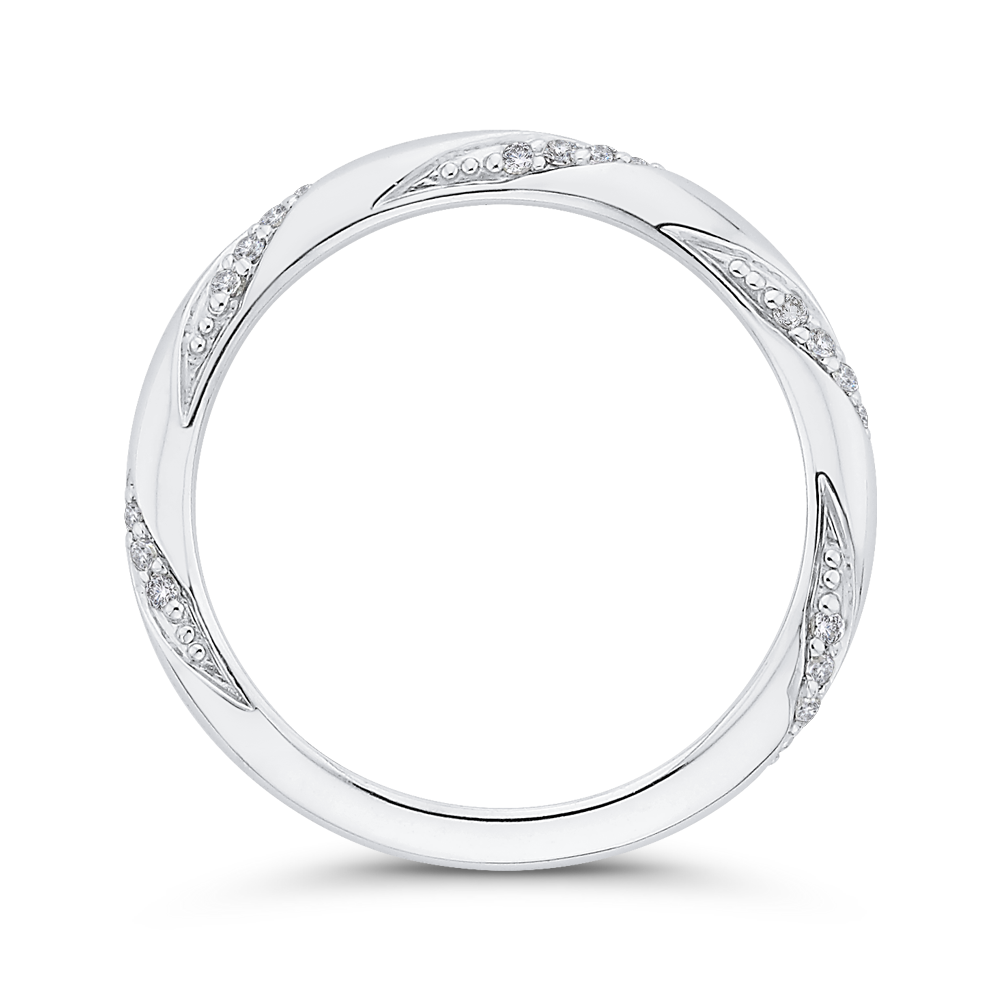 Round Diamond Wedding Band in 14K White Gold