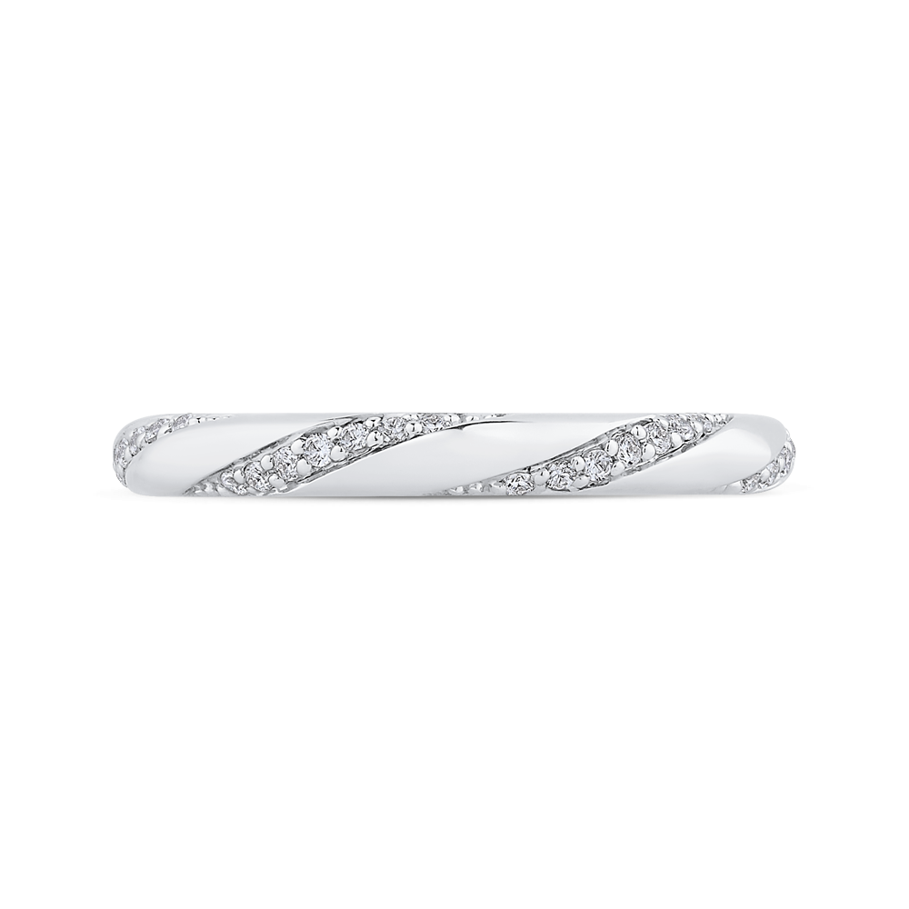 Round Diamond Wedding Band in 14K White Gold