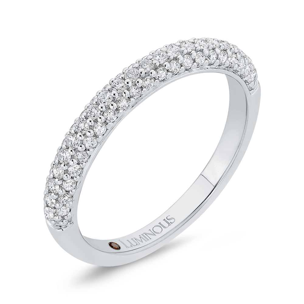 Round Diamond Half-Eternity Wedding Band in 14K White Gold