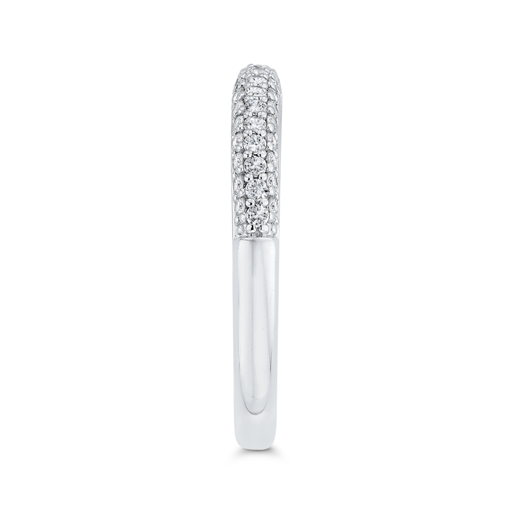 Round Diamond Half-Eternity Wedding Band in 14K White Gold