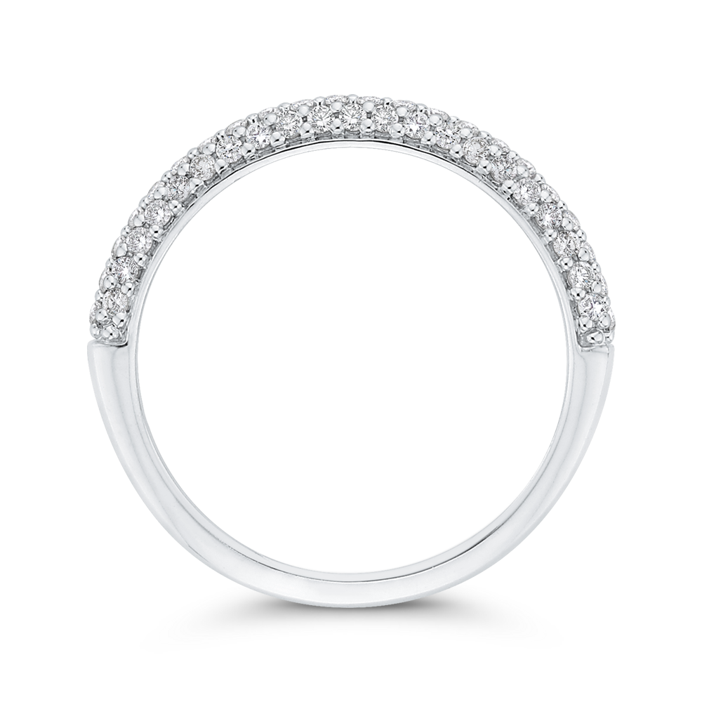 Round Diamond Half-Eternity Wedding Band in 14K White Gold
