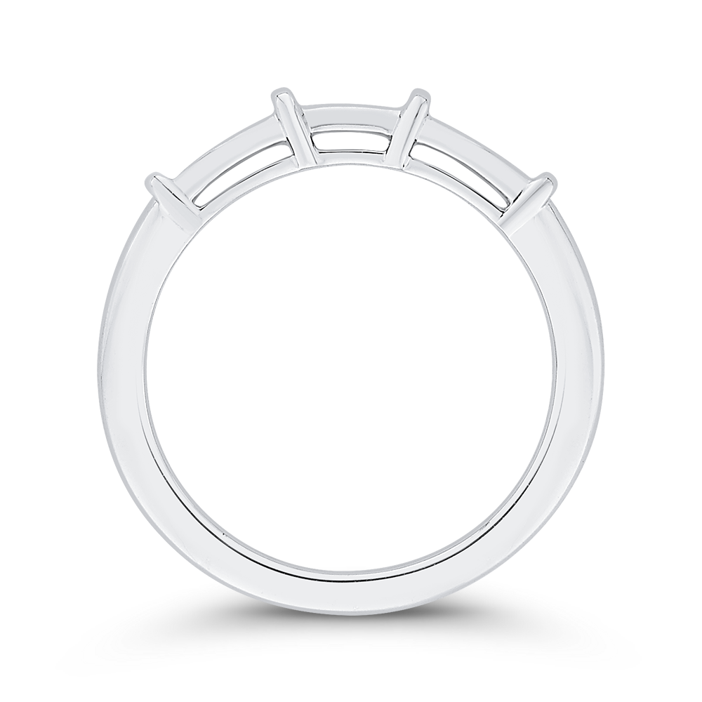 Round Diamond Wedding Band in 14K White Gold