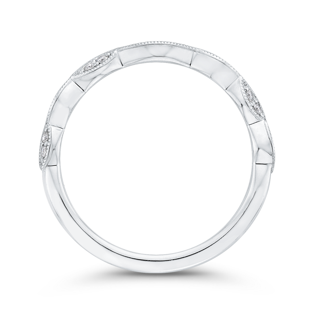 Half-Eternity Round Diamond Wedding Band in 14K White Gold