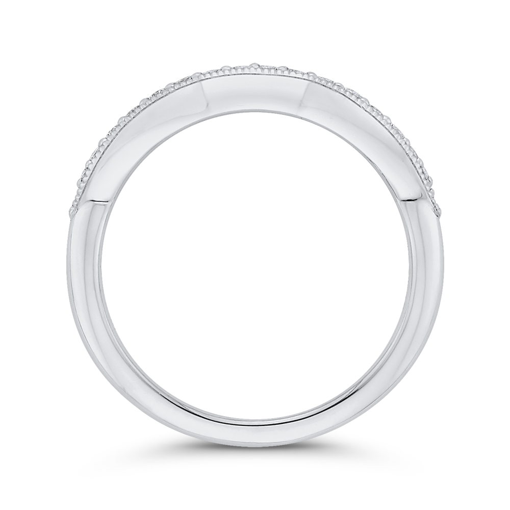 Round Diamond Wedding Band in 14K White Gold