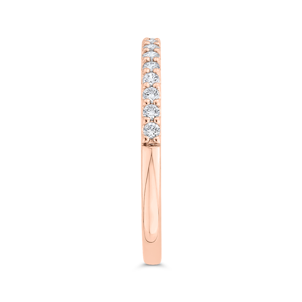 Round Diamond Half-Eternity Wedding Band in 14K Rose Gold