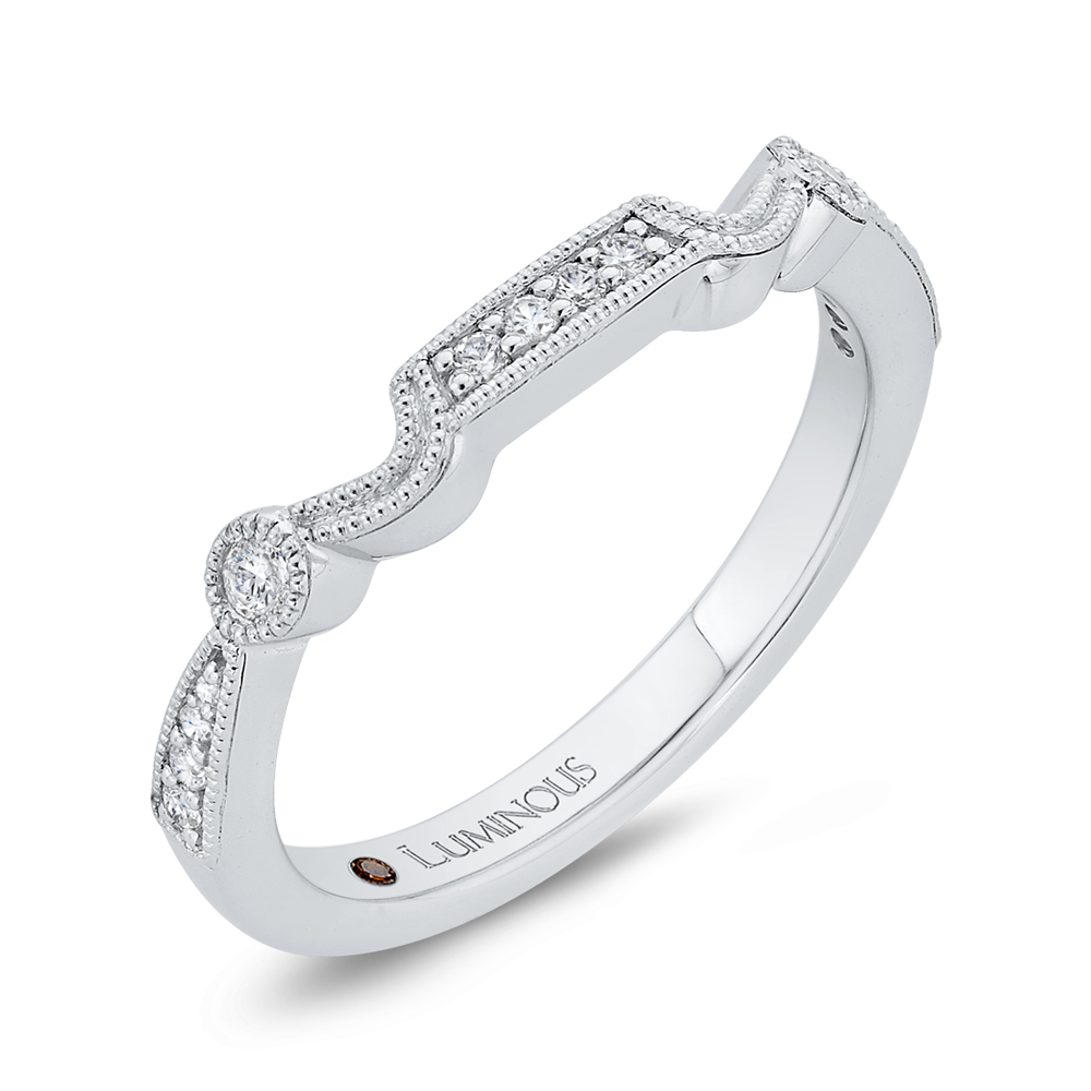 Round Diamond Half-Eternity Wedding Band in 14K White Gold