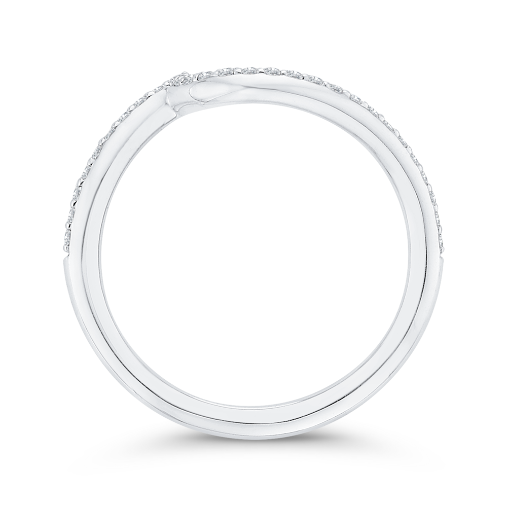 Round Diamond Contour Half-Eternity Wedding Band in 14K White Gold