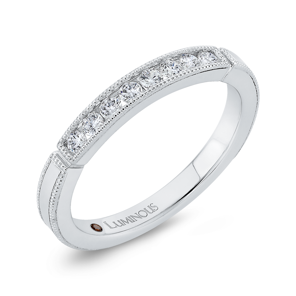 Round Diamond Wedding Band in 14K White Gold
