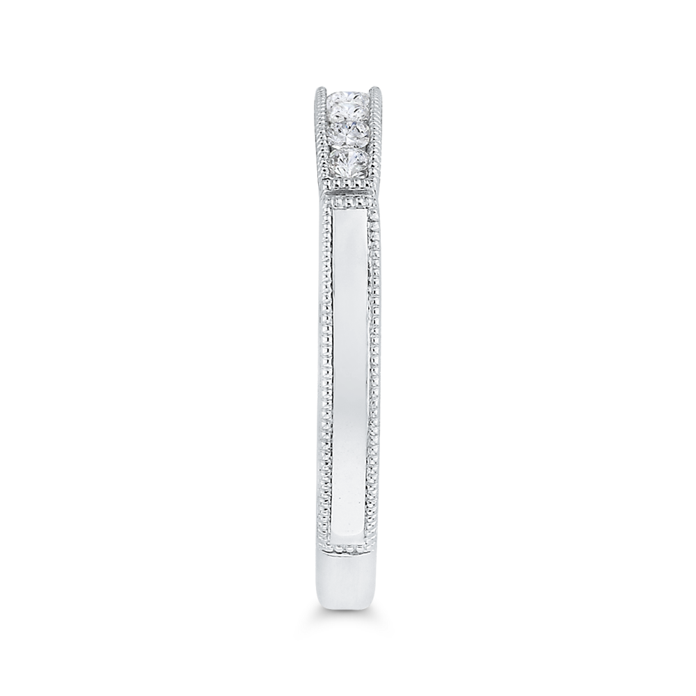 Round Diamond Wedding Band in 14K White Gold