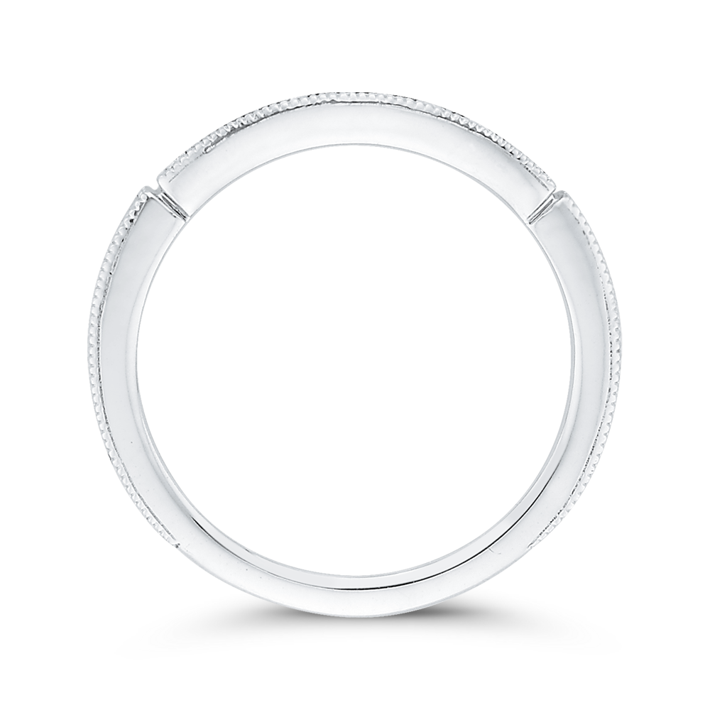 Round Diamond Wedding Band in 14K White Gold
