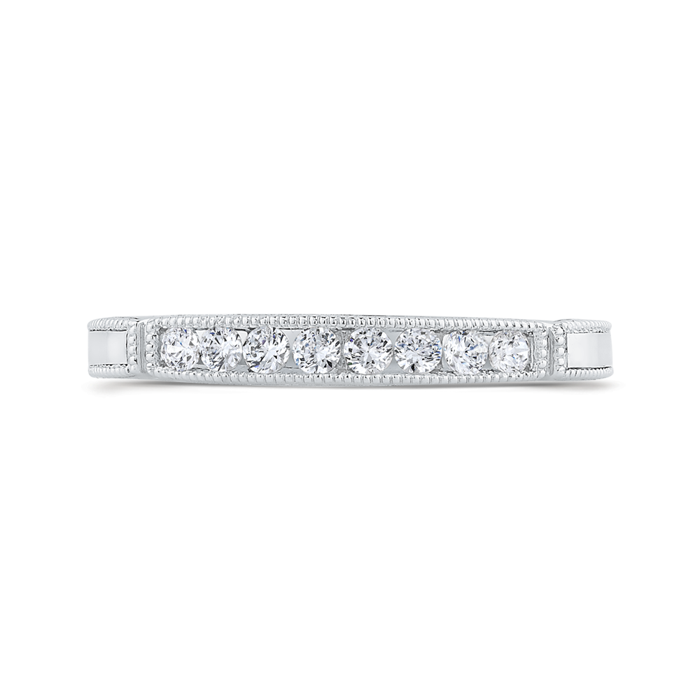 Round Diamond Wedding Band in 14K White Gold