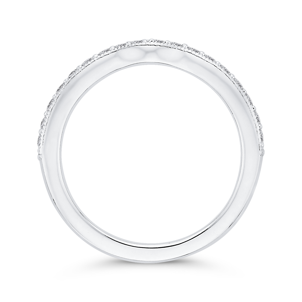 Round Diamond Half-Eternity Wedding Band in 14K White Gold
