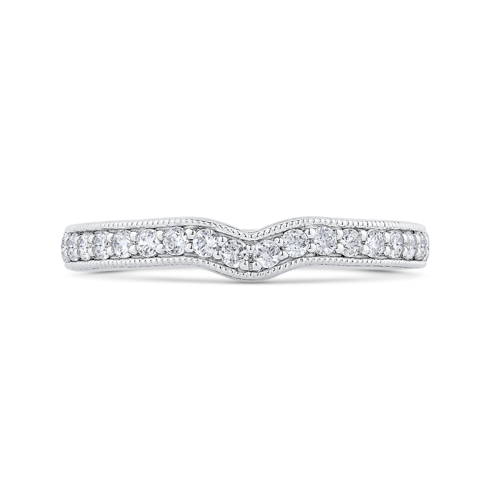 Round Diamond Half-Eternity Wedding Band in 14K White Gold