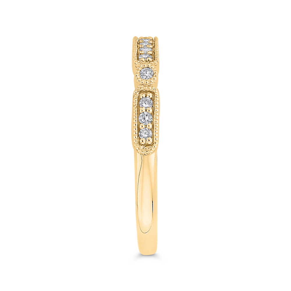 Round Diamond Half-Eternity Wedding Band in 14K Yellow Gold