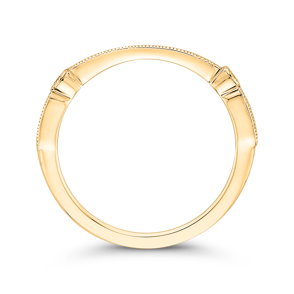 Round Diamond Half-Eternity Wedding Band in 14K Yellow Gold