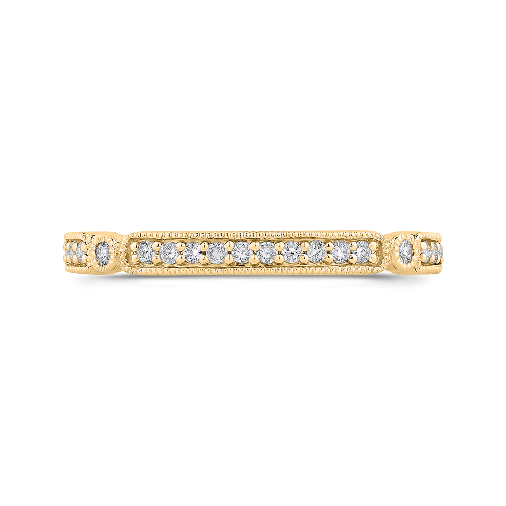 Round Diamond Half-Eternity Wedding Band in 14K Yellow Gold