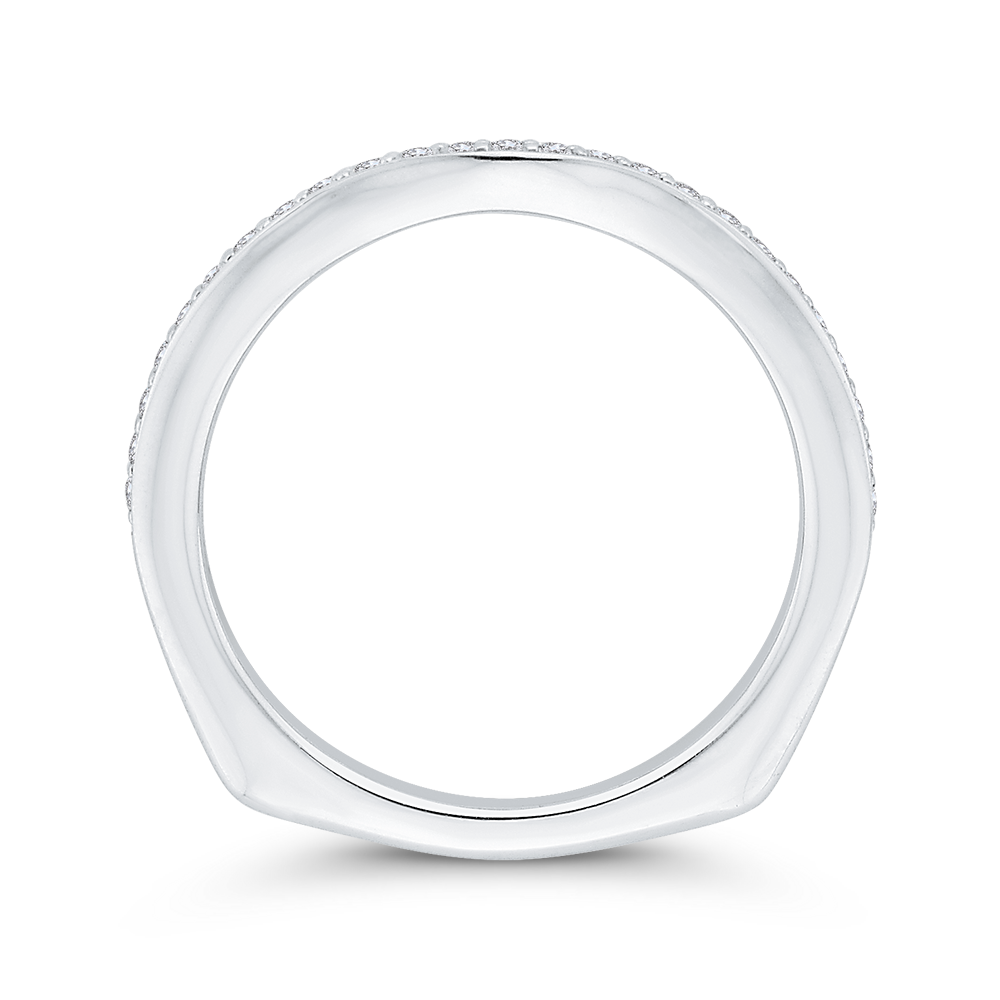 Euro Shank Round Diamond Half-Eternity Wedding Band in 14K White Gold