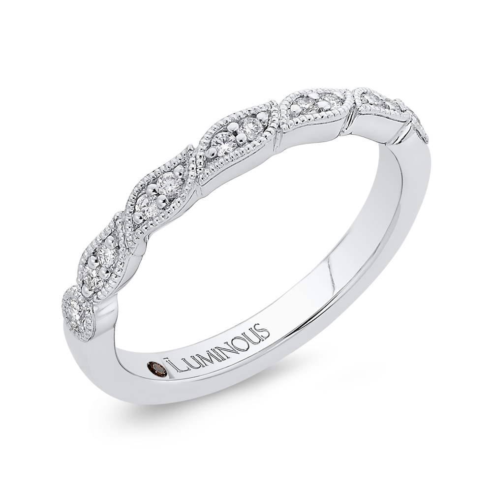 Round Diamond Wedding Band in 14K White Gold