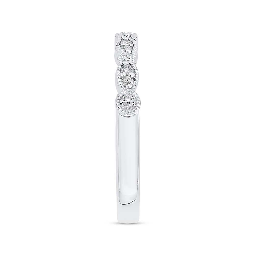 Round Diamond Wedding Band in 14K White Gold