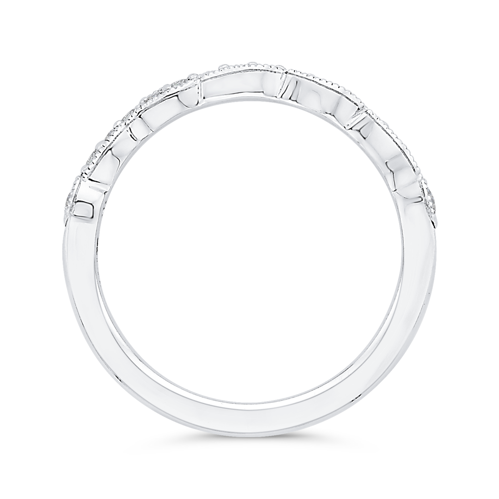 Round Diamond Wedding Band in 14K White Gold