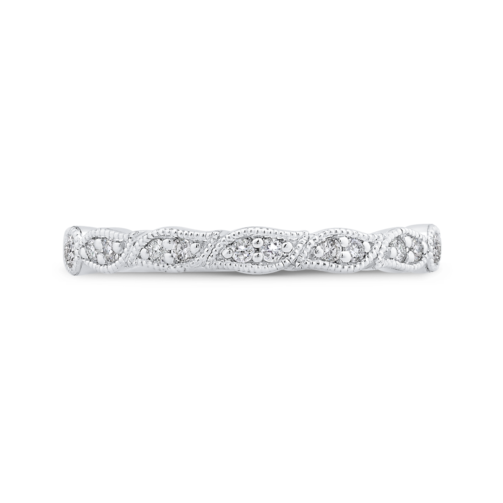 Round Diamond Wedding Band in 14K White Gold