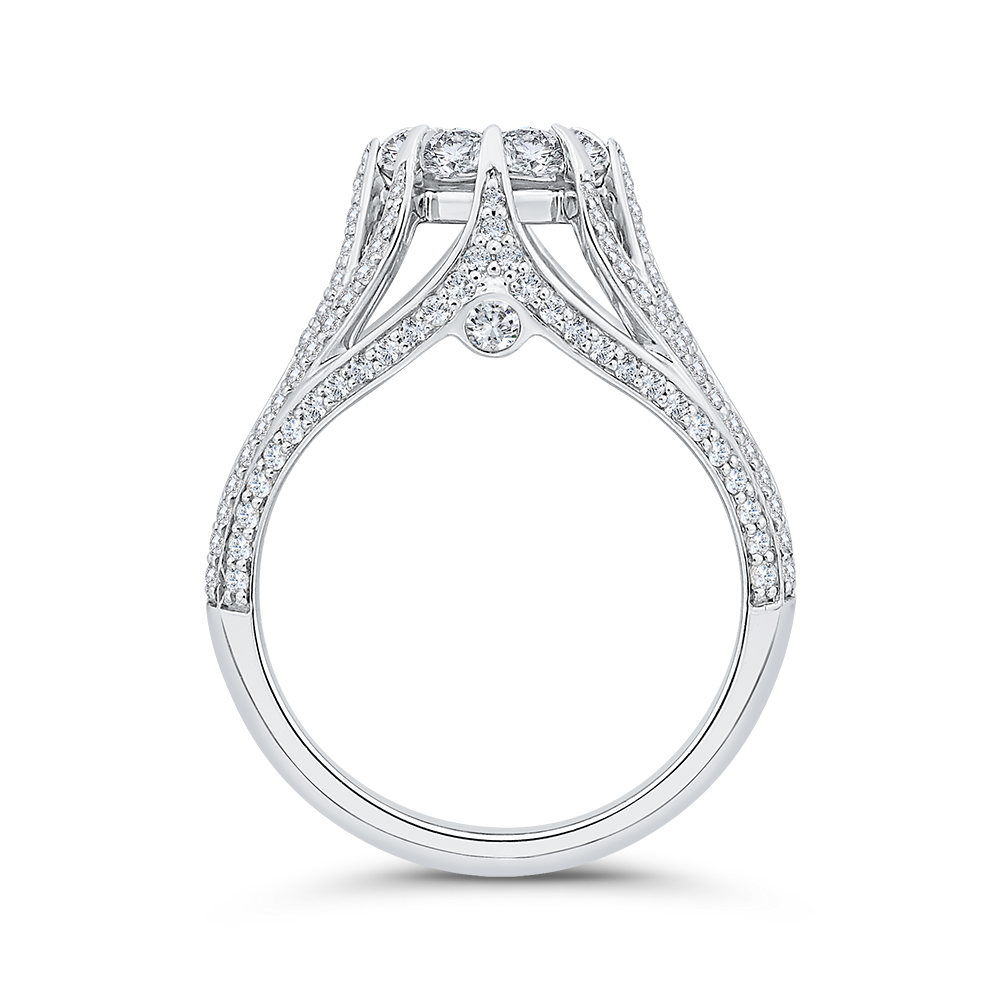 Split Shank Diamond Engagement Ring in 14K White Gold