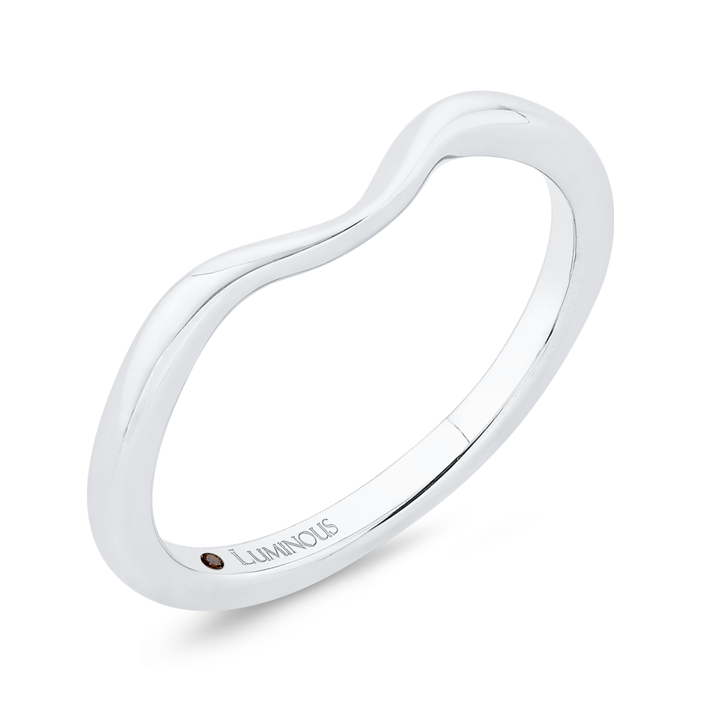 Plain Contour Wedding Band in 14K White Gold