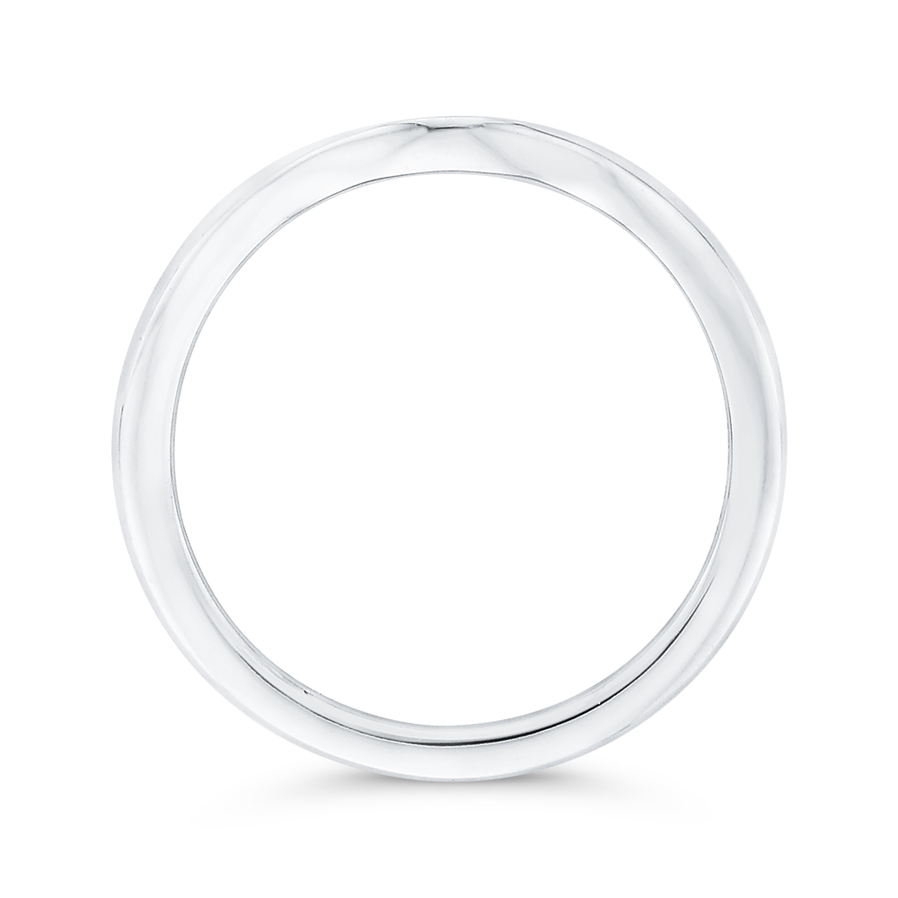 Plain Contour Wedding Band in 14K White Gold