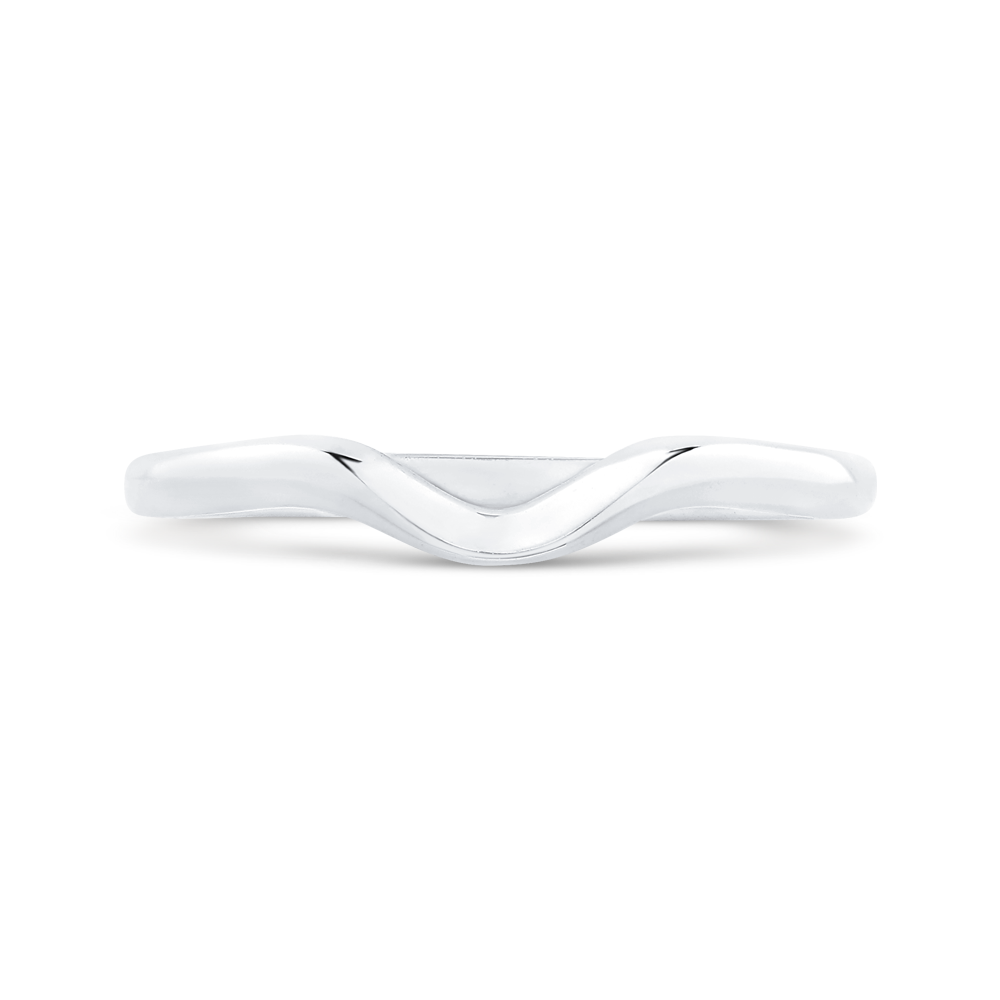 Plain Contour Wedding Band in 14K White Gold