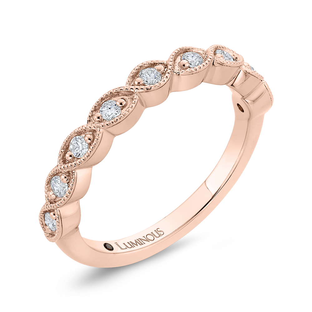 Round Diamond Half-Eternity Wedding Band in 14K Rose Gold