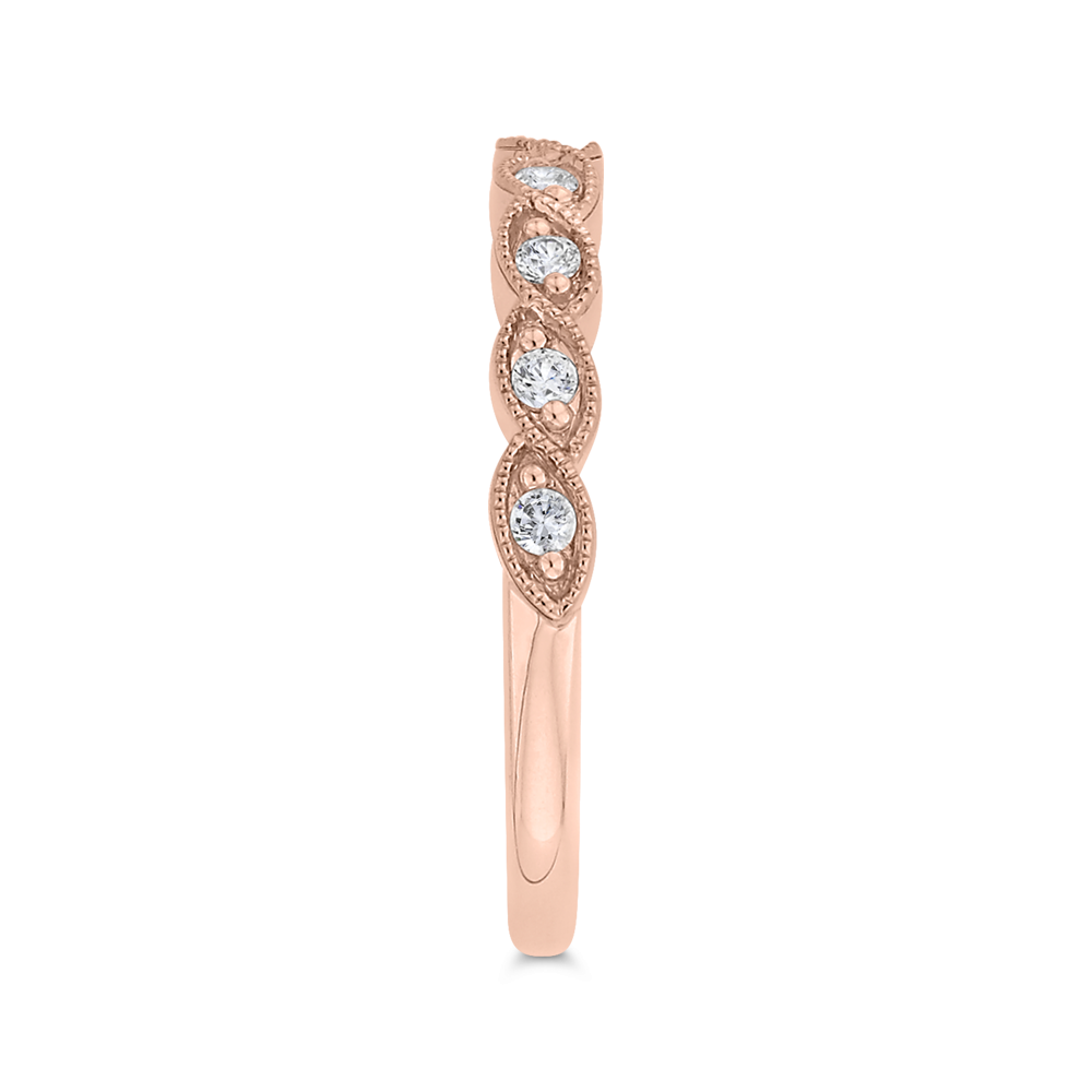 Round Diamond Half-Eternity Wedding Band in 14K Rose Gold