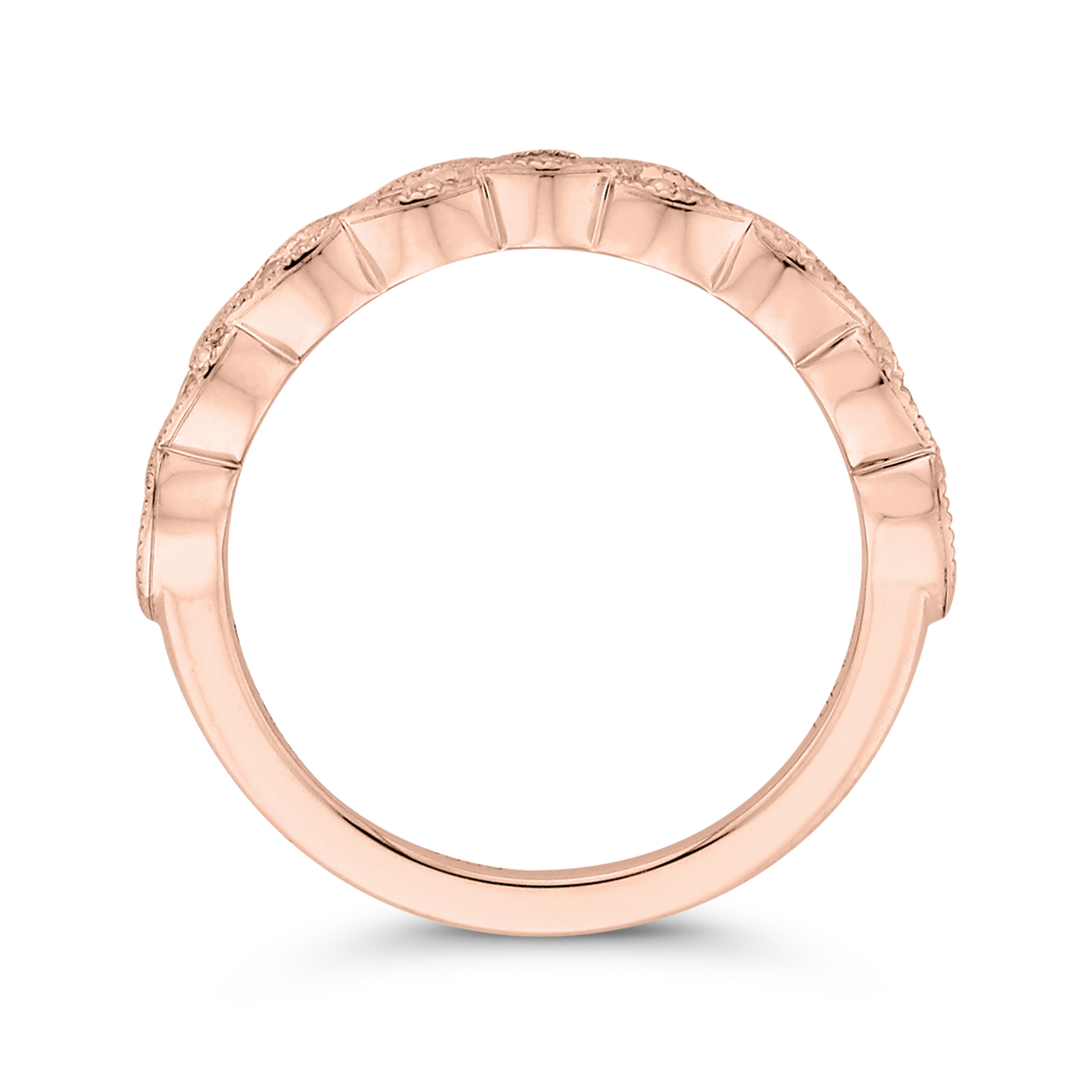Round Diamond Half-Eternity Wedding Band in 14K Rose Gold