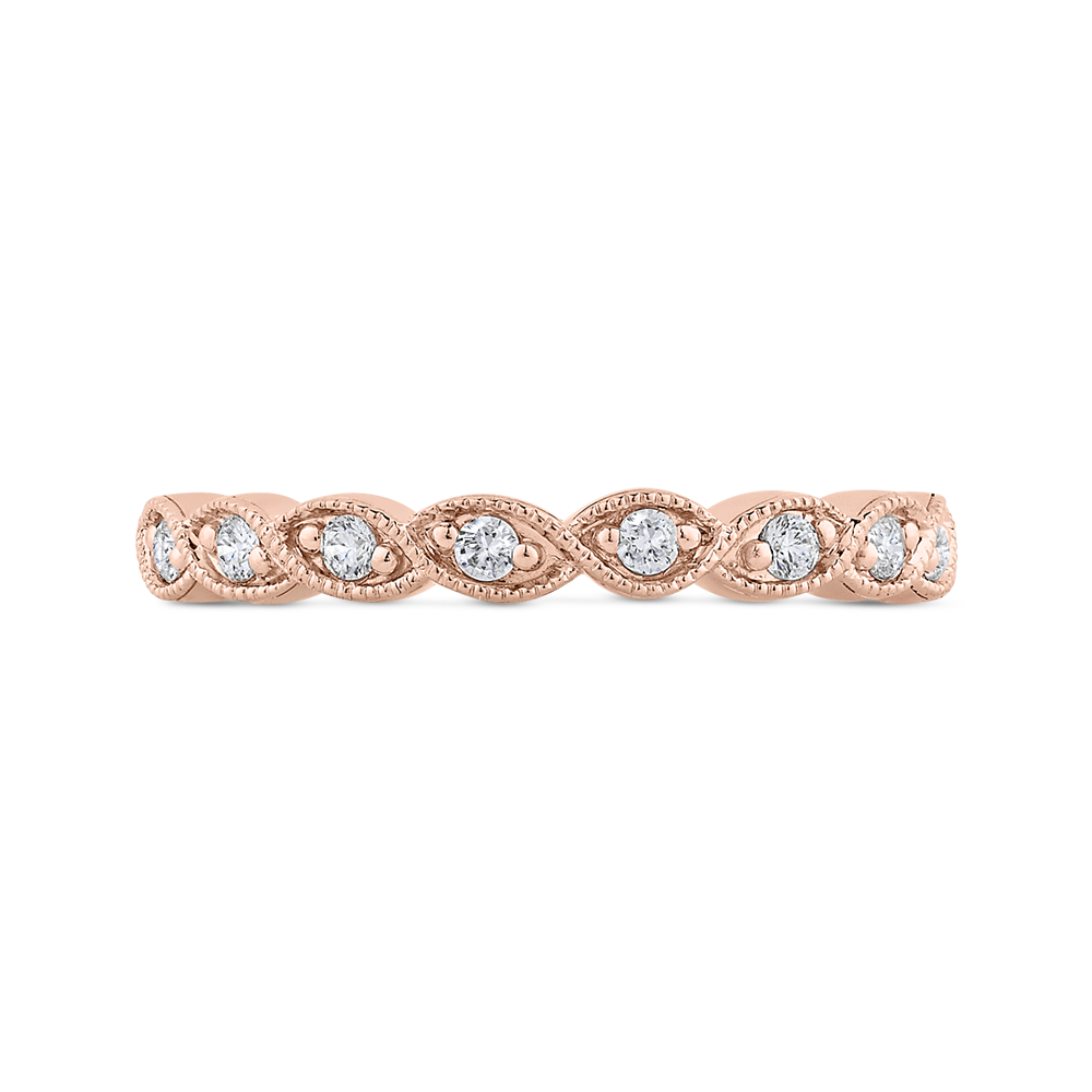 Round Diamond Half-Eternity Wedding Band in 14K Rose Gold