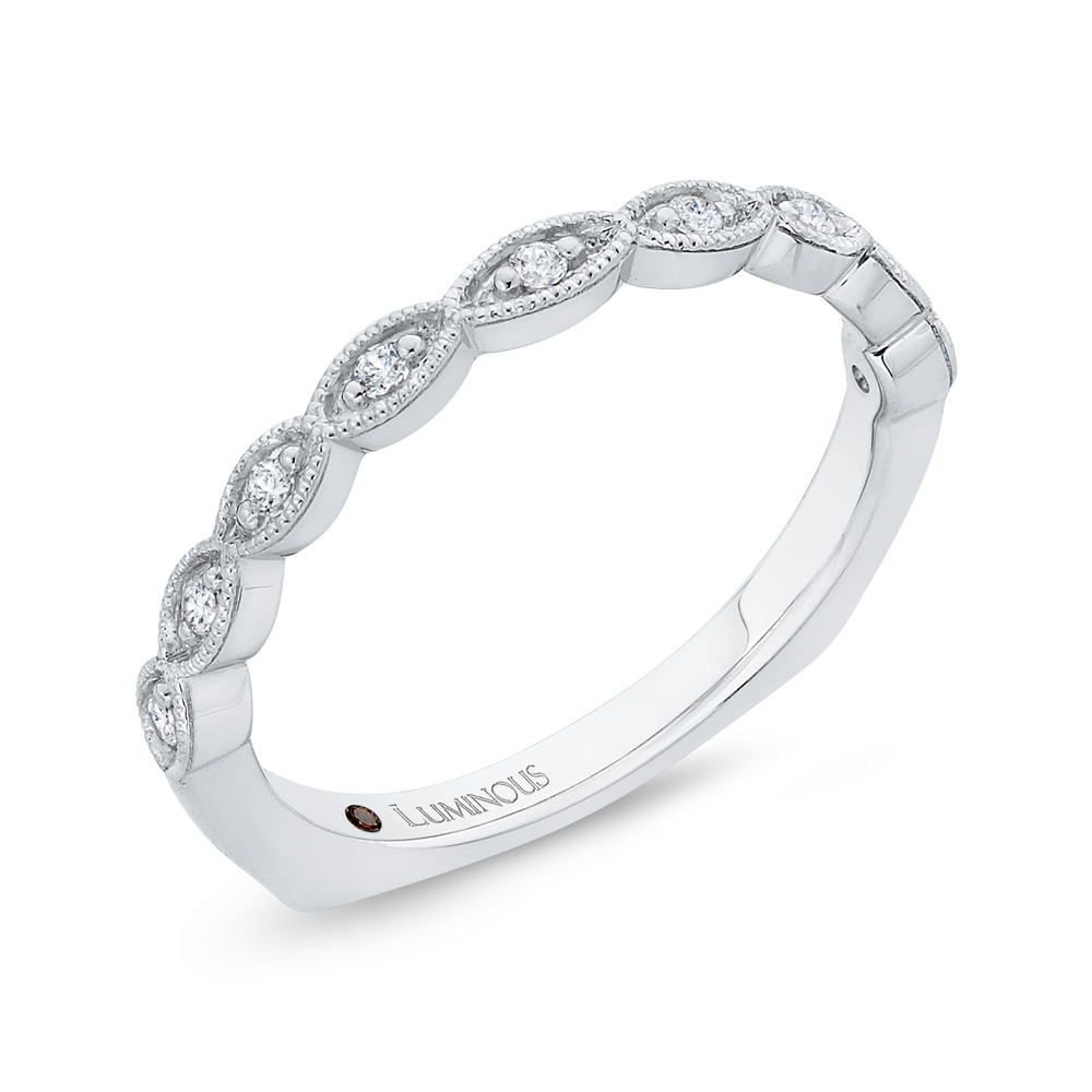Euro Shank Round Diamond Half-Eternity Wedding Band in 14K White Gold