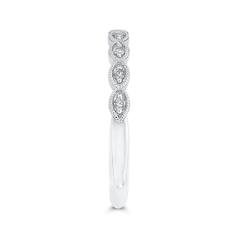 Euro Shank Round Diamond Half-Eternity Wedding Band in 14K White Gold