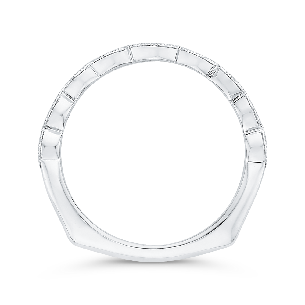 Euro Shank Round Diamond Half-Eternity Wedding Band in 14K White Gold