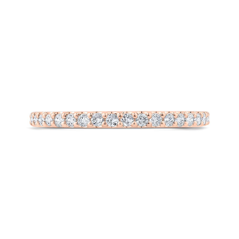 Round Diamond Half-Eternity Wedding Band in 14K Rose Gold