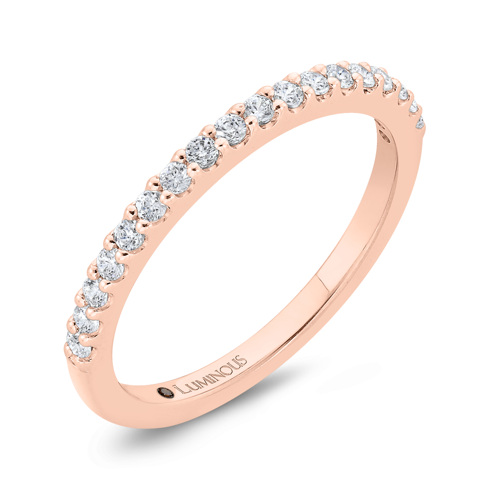 Round Diamond Half-Eternity Wedding Band in 14K Rose Gold