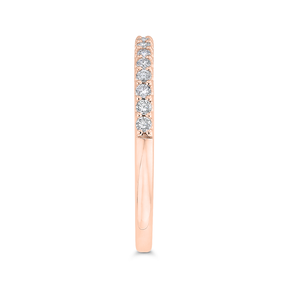 Round Diamond Half-Eternity Wedding Band in 14K Rose Gold