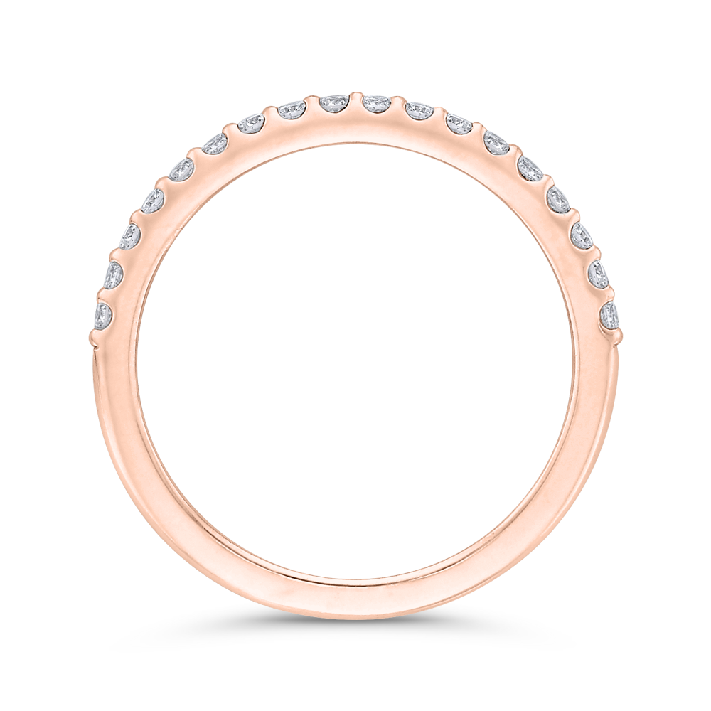 Round Diamond Half-Eternity Wedding Band in 14K Rose Gold