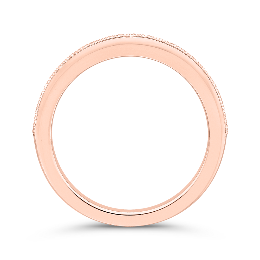 Round Diamond Half-Eternity Wedding Band in 14K Rose Gold