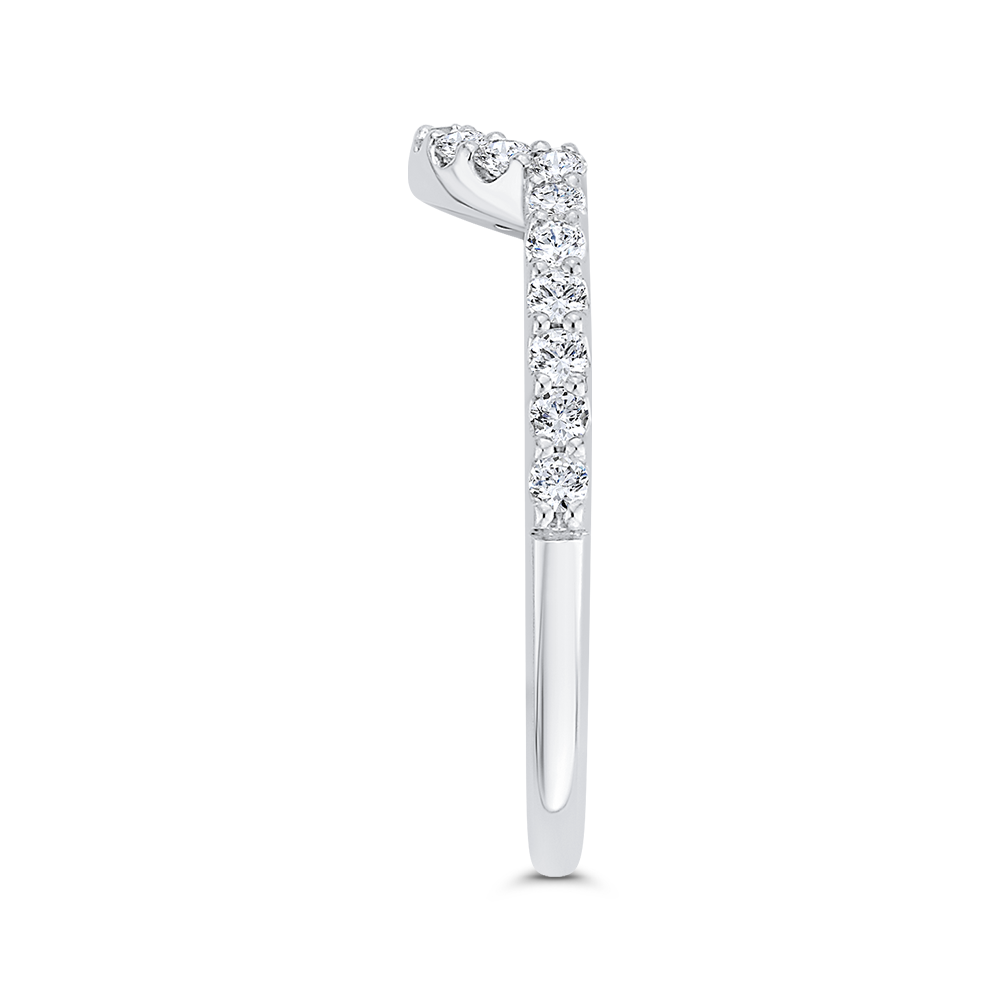 Diamond Half-Eternity Contour Wedding Band in 14K White Gold